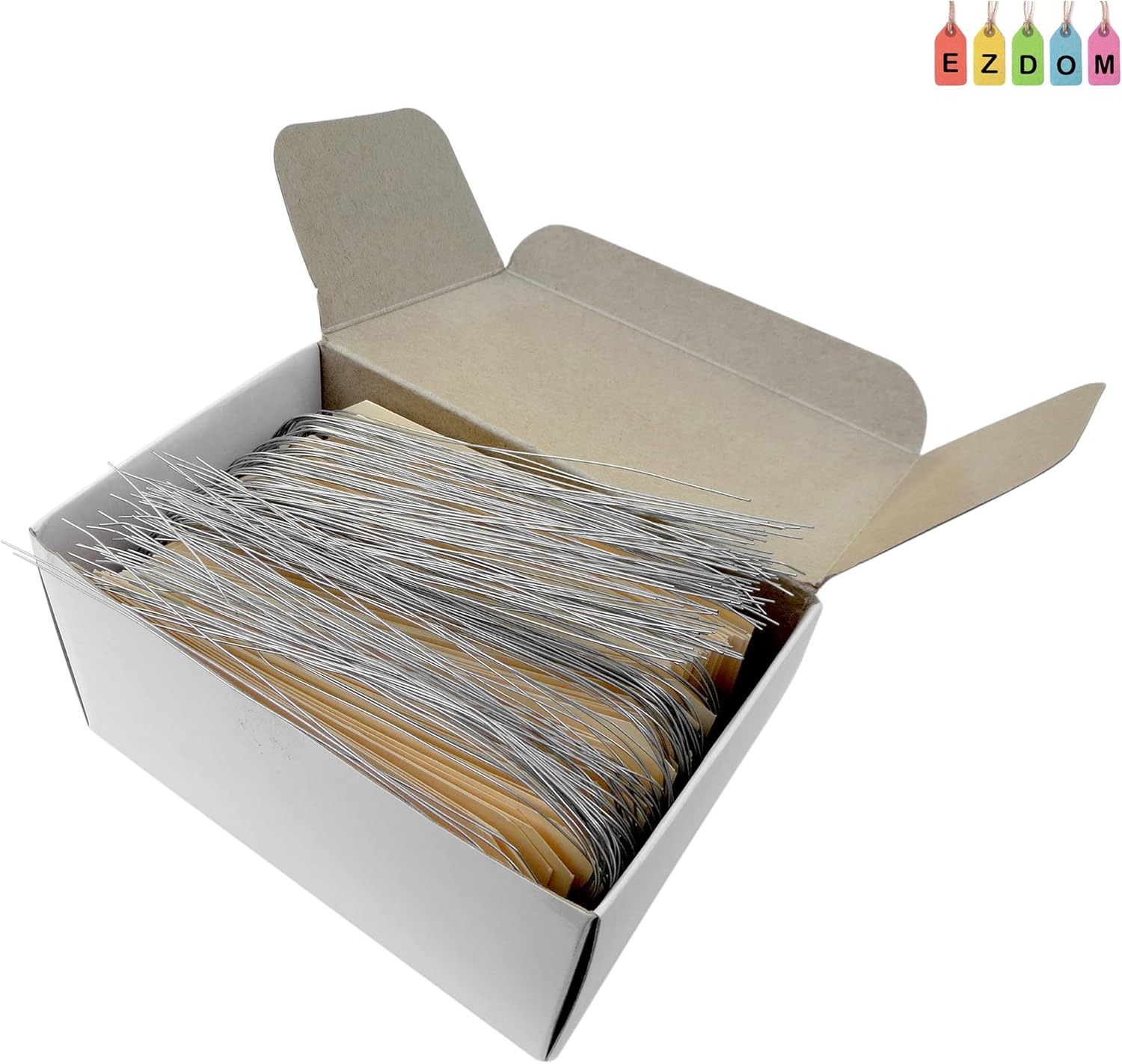 Label Tags with Wire Attached - 4 3/4" x 2 3/8" Box of 100 Blank Manila Tags with Reinforced Hole and Metal Wire Ties, Labels with Wire - Image 8