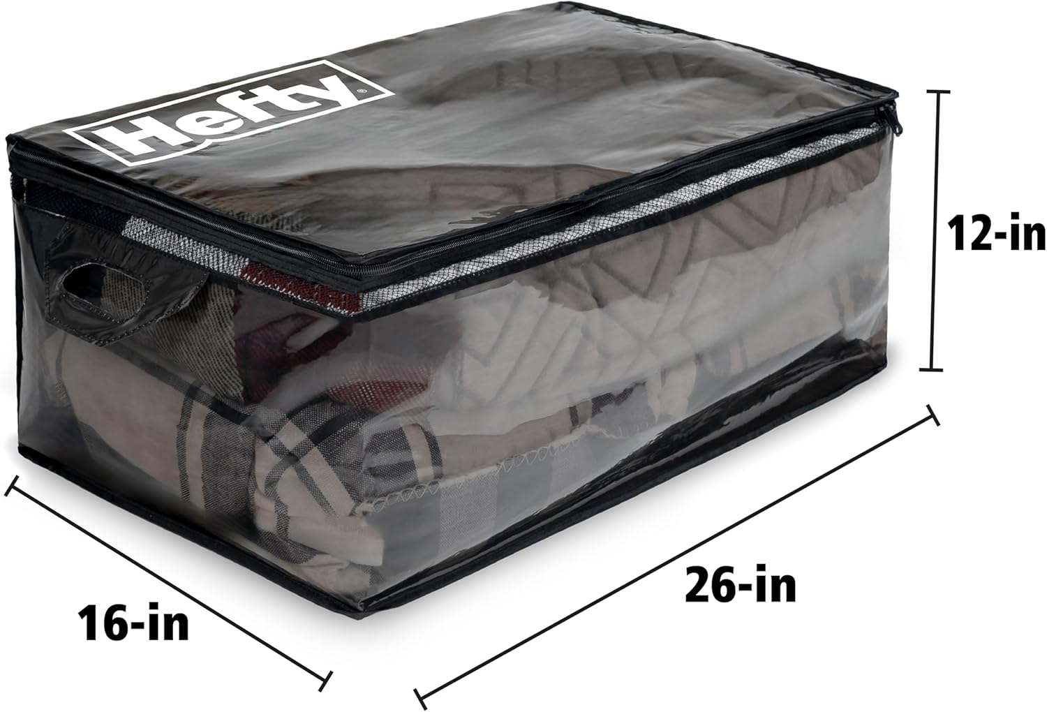 Hefty Storage Bags Extra Large Double Zipper Backpack, Heavy Duty Water Resistant Moving Totes with Shoulder Straps, Foldable Reusable Packing Organizers, 2 Pack (X-Large Black) - Image 5